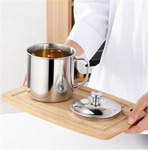 Nerūdijančio plieno puodelis su dangteliu